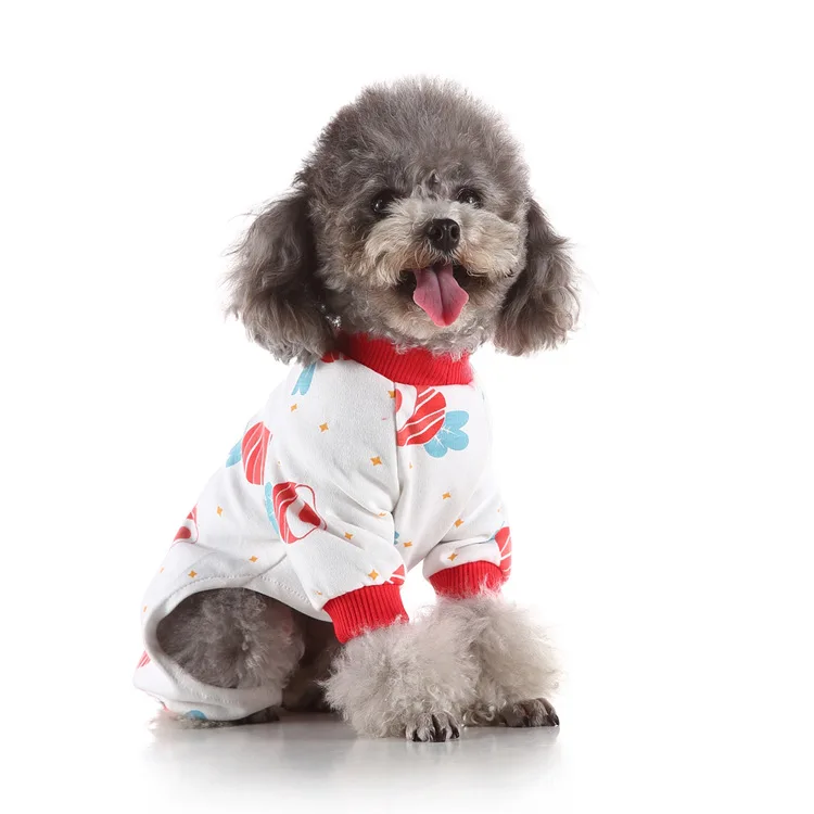 

Custom Logo High Quality Luxury Dog Fashions Pet Clothes Summer Dog Sleep Clothes Pet Dog Pajamas, White