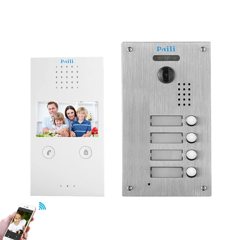 
Paili brand IP 4.3 inch video intercom kit wired video door phone door bell ring with camera 