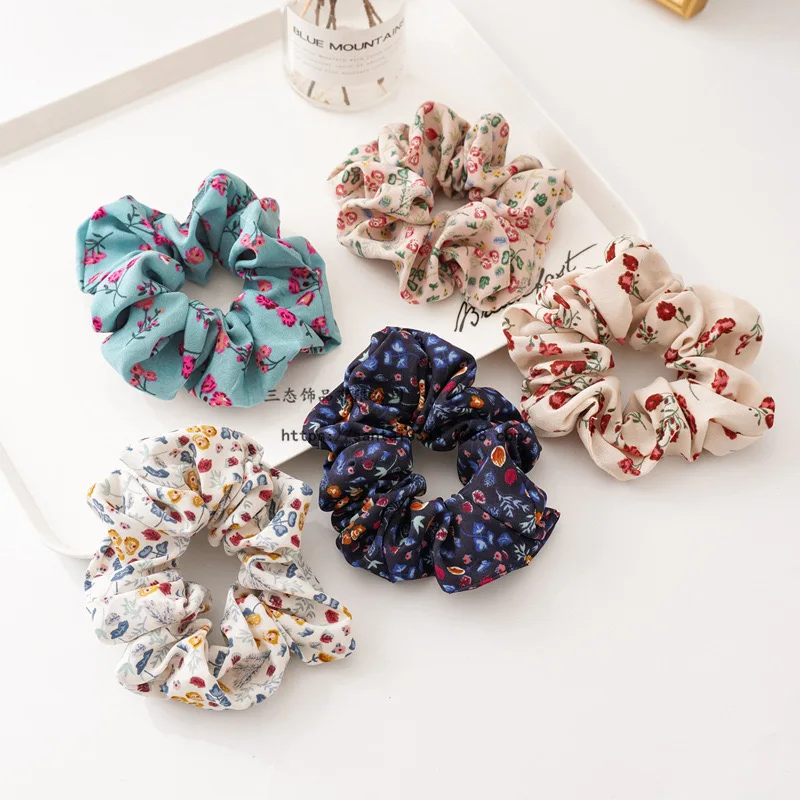 

New Cute Spring Ties Accessories Floral Hair Scrunchies 2024 For Women Girls