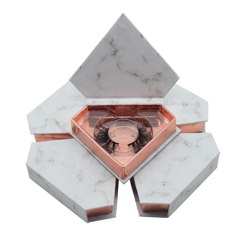 create your own brand eye lashes custom empty premium diamond shape eyelash box