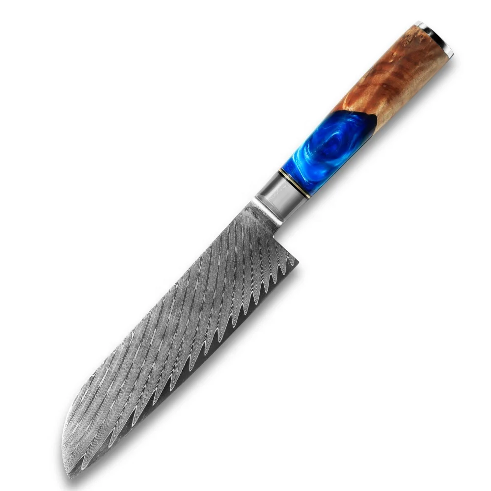 

Damascus Chef Knife VG10 67 Layers Carbon Steel Japanese Kitchen Knives Santoku Knife