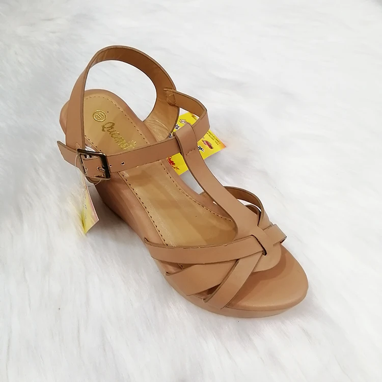

Wedge Sandals New PU Material Summer Super High Ladies Wedge Sandals, Apricot black white flesh