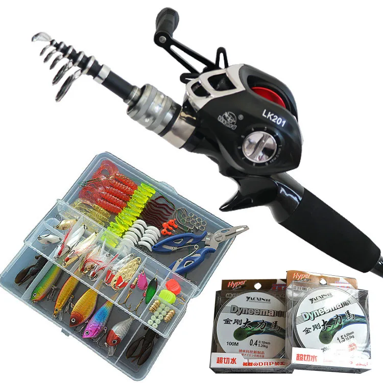 

Rod and Reel Combination Set Spinning Wheel Soft Bait Fishing Gear Set Telescopic Rods Reel Combo Ocean Rock Fishing Rod Set, Black