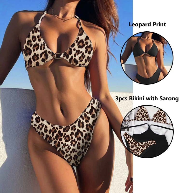 

2021 Wholesale Custom New Designer Leopard Sexy Push Up Bikini Set Swimsuit Thong Bikini Sexy Swimwear, Customized sexy push up bikini set