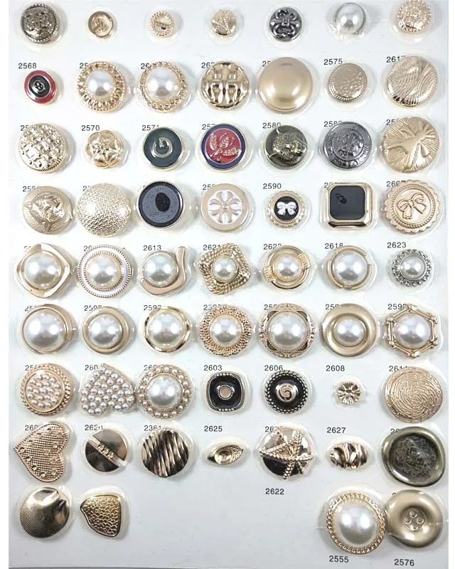 High Quality Logo Fancy Design 4 Hole Coat Pearl Custom Metal Shank Button For Clothing