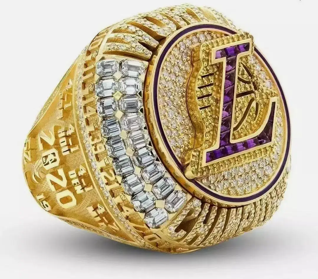 

Aug jewelry Basketball 2021 Los Angeles Lakers Championship nbaring cross-border stainless steel diamond gift championship ring