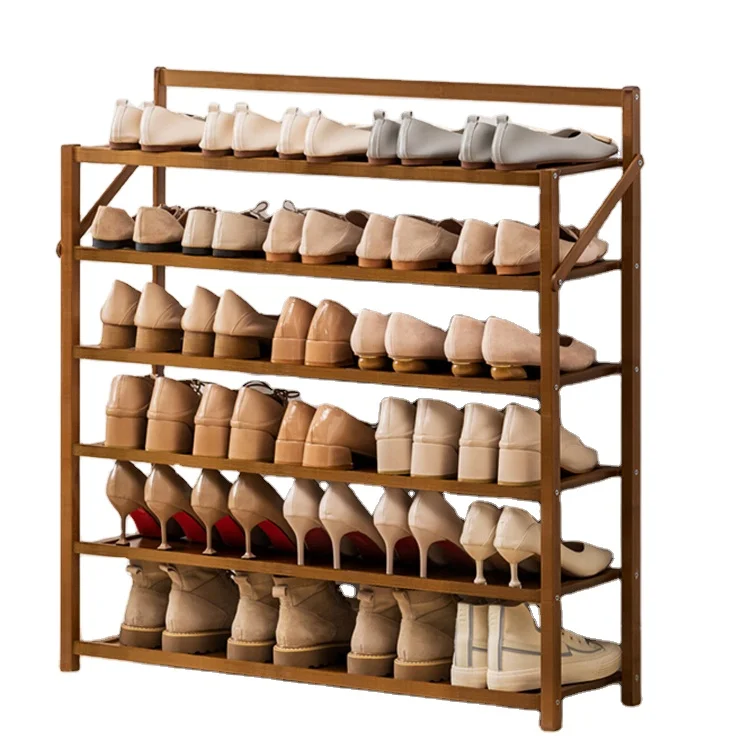 

4-Tier Free Standing Foldable Wood Cabinets Folding Furniture Bamboo Shoe Storage Rack Shelf For Living Room