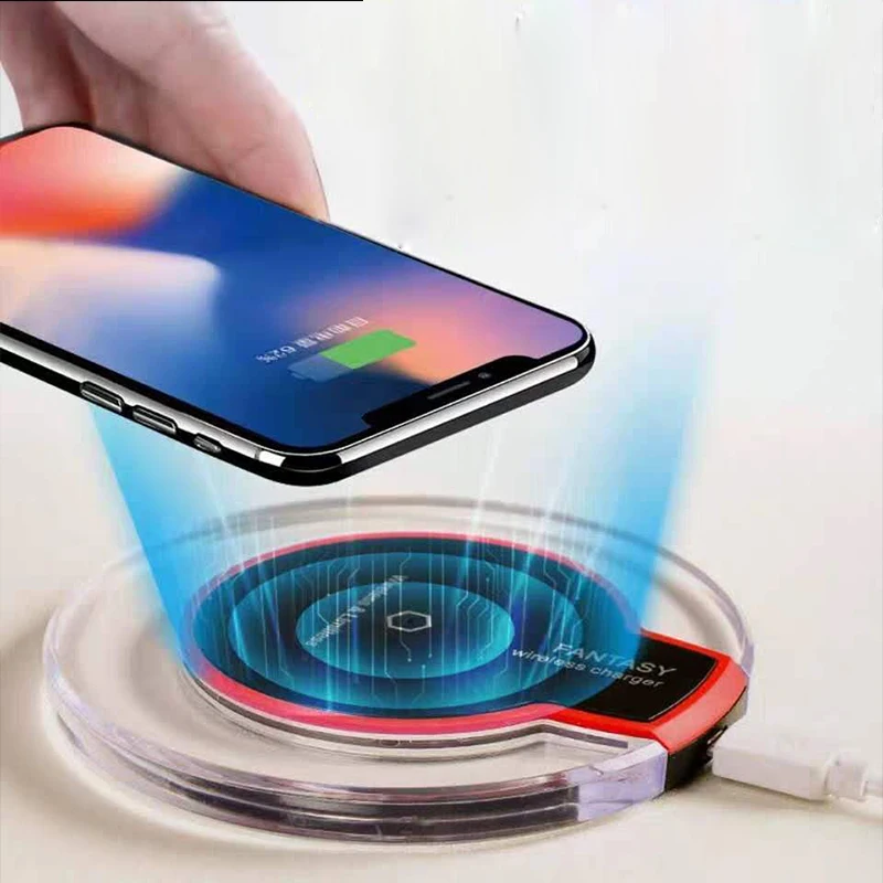 

Wireless Charger 2020 Factory Directly Sell Qi Standard Charger Crystal Wireless Portable Cellphone Charger For Iphone, Black white