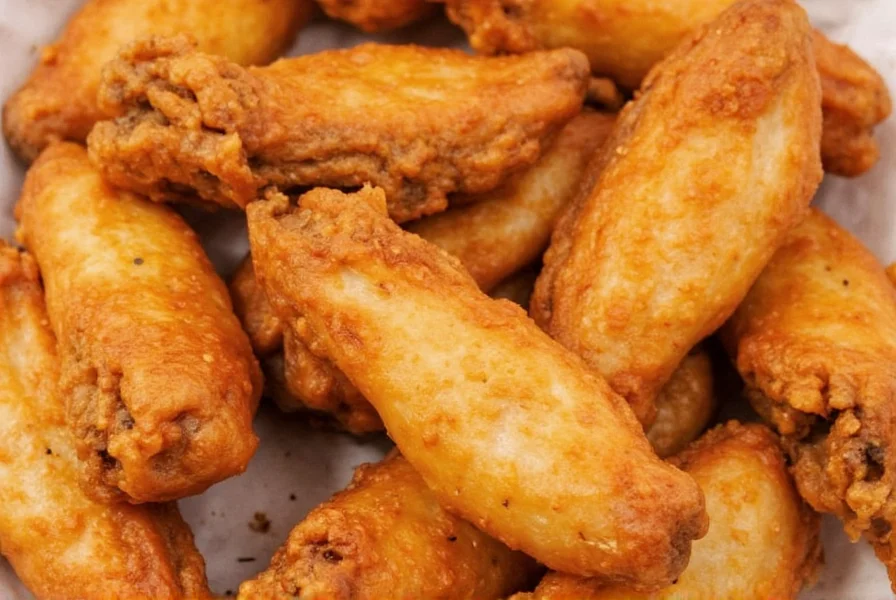 Close-up photograph of crispy Wingstop lemon pepper wings showing the golden-brown color and visible cracked pepper seasoning on the skin