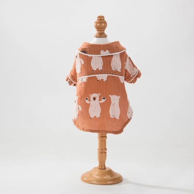 

Cotton and Linen Shirt for Pets Skin-friendly Pet clothes Cat and Dog clothes, Orange