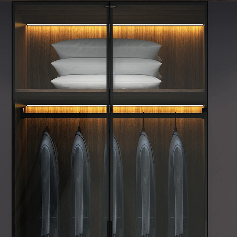 High Quality Wooden Wardrobe With Mirror Simple Student Open Designs Fitted Modern Big Clothes