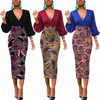 

2020 Fashion Custom Style Tribal Print African Dashiki Casual Dress Women