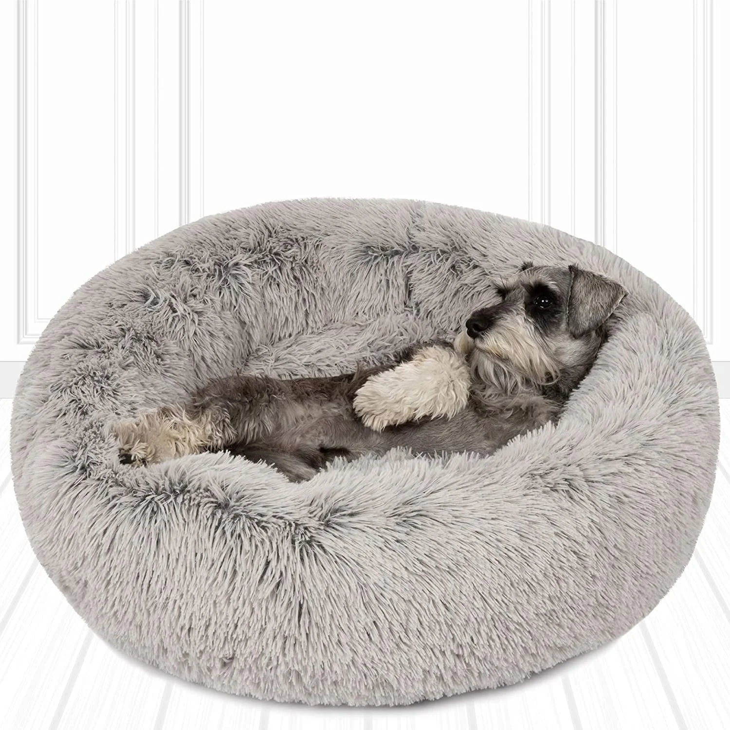 

Round Shape Artificial Wool Plush Small Pet Bed For Pets, Picture