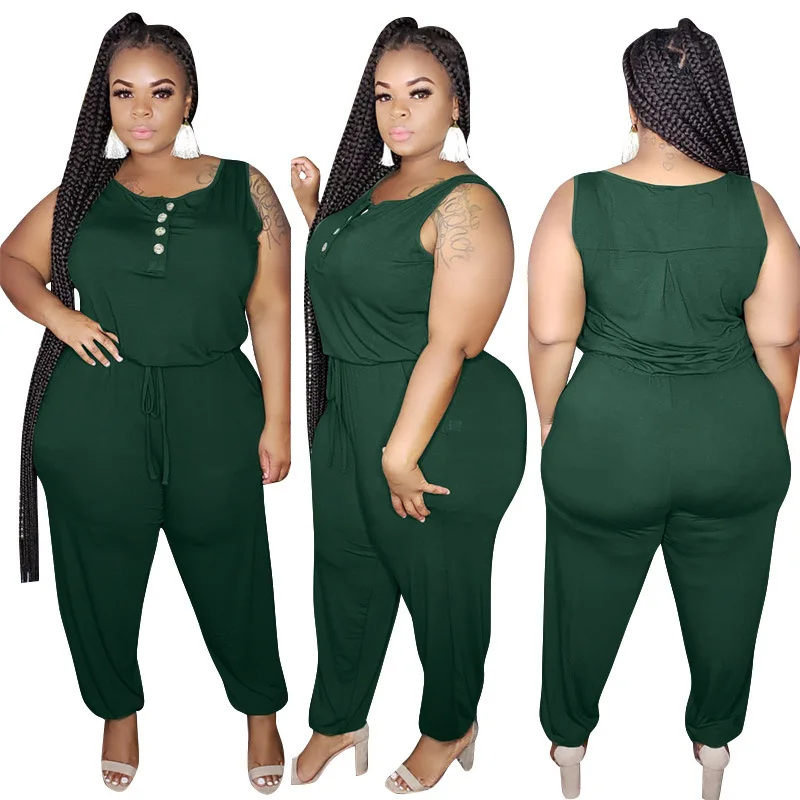 

Women's Knitted one piece loose casual solid color jumpsuit plus size long jumpsuit, 3 colors