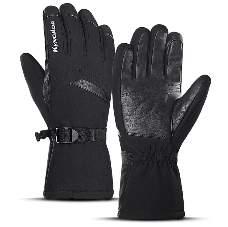 

Outdoor Sport Thicker PU Palm Winter Snow Warm Snowmobile Motorcycle Windproof Waterproof Snowboard Ski Gloves, Multi color