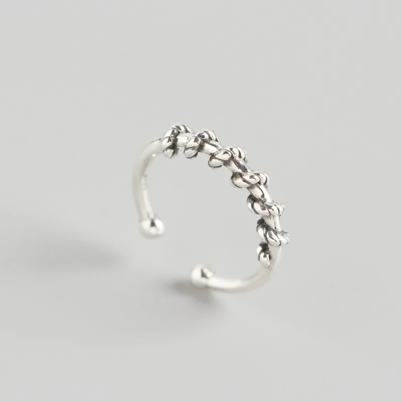 

European Hot Sale S925 Silver Handmade Wound Rings Open Adjustable Twisted Rings For Women