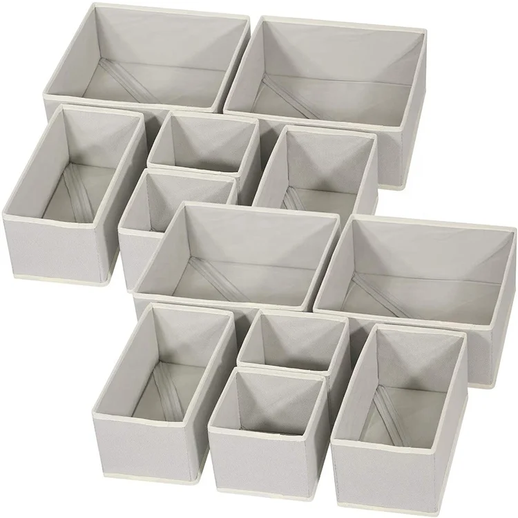 

12 Pack Beige Color Clothes Underwear Storage Drawer Organiser Divider, Customized color
