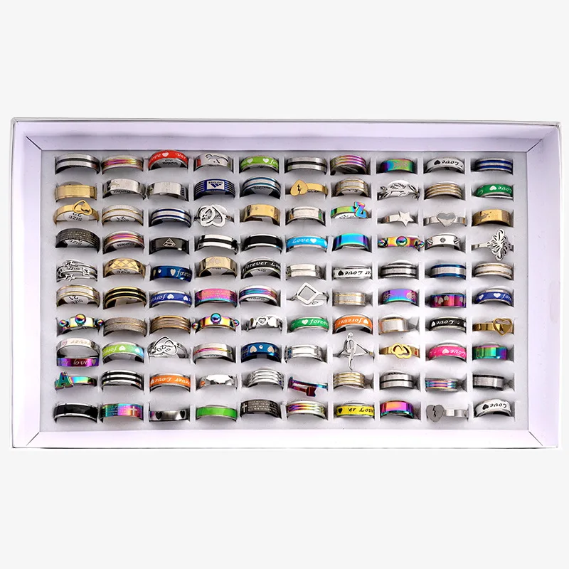 

Newest Stainless Steel 316 Enamel Men Rings Set Jewelry Gold Plated Friendship Creative Women Rings For Couple