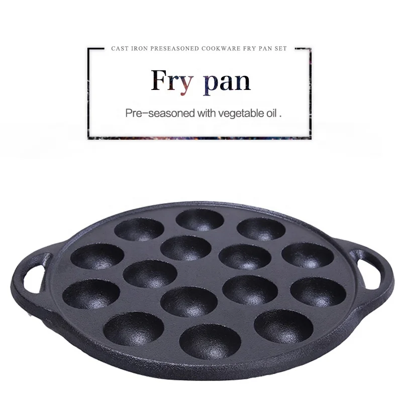 15 Cups Round Poffertjes Dutch Cast Iron Mini Pancake Pan - Buy High ...