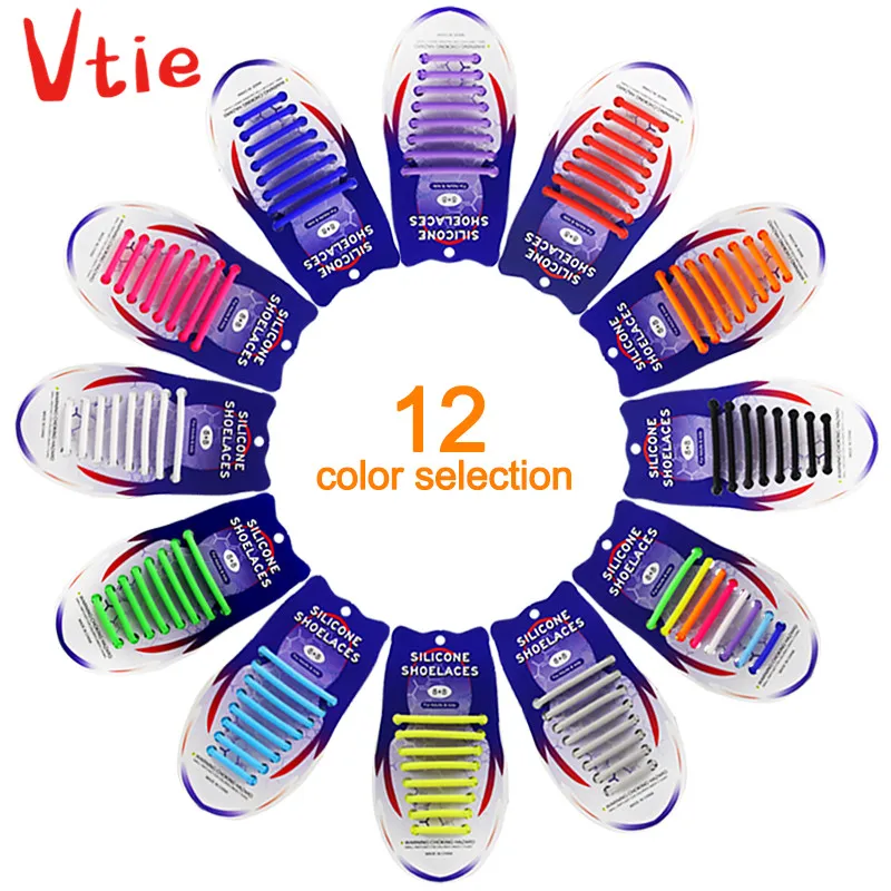 

Silicone Tieless Custom Logo Shoe Laces For Sneakers Canvas Walking Shoes,Promotion Discount,Kids&Adults Elastic No Tie Shoelace, 12 colors