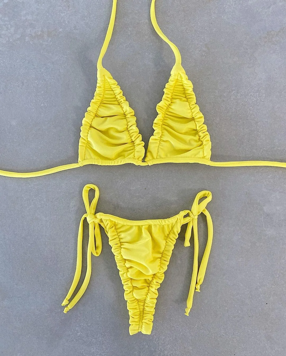 

Triangle 2021 thong women bikini sexy set no underwire wholesale two piece swimwear, As customized