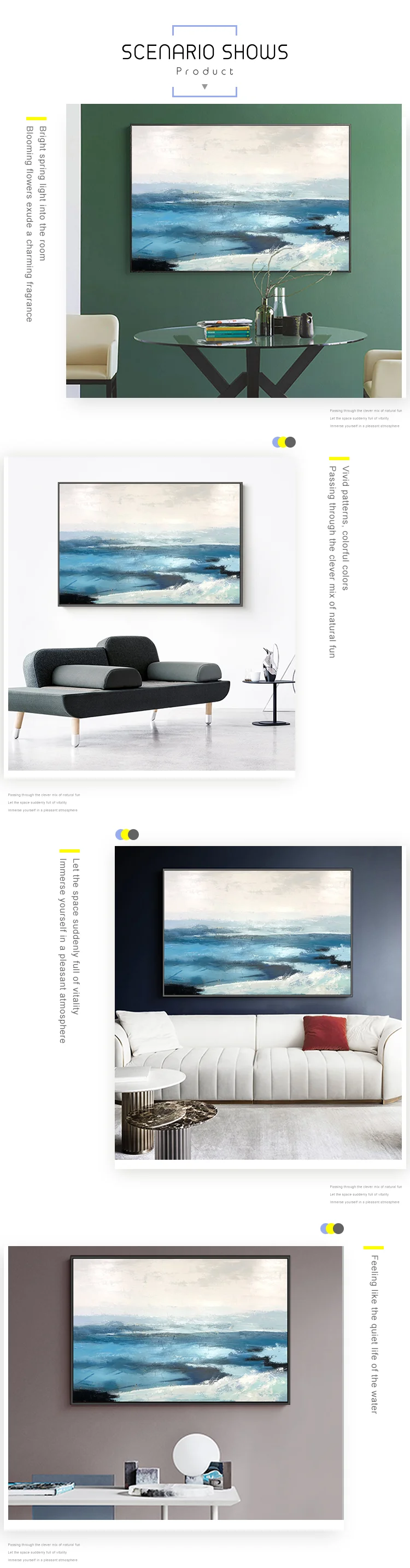Custom Wall Art Canvas Abstract Seascape Oil Painting Picture Wall Pictures Wall Art Living Room Painting