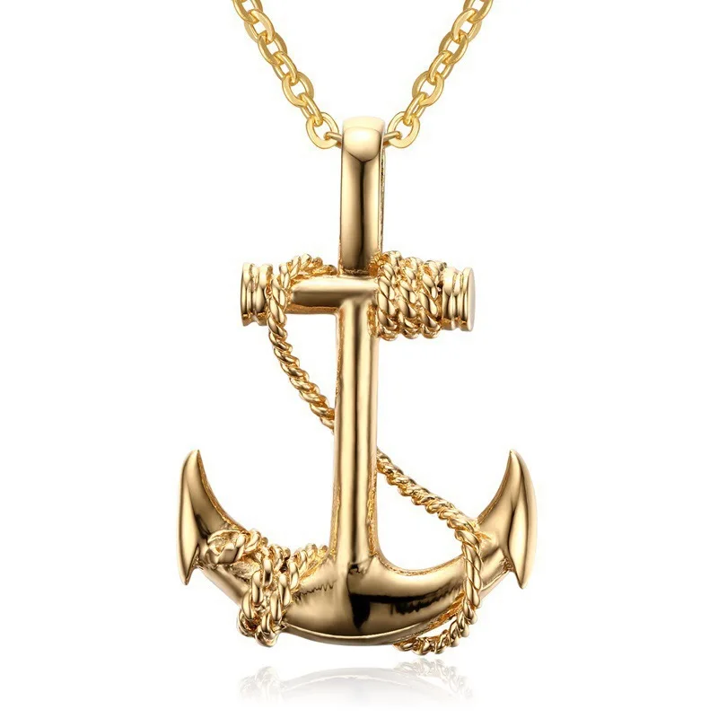 

Hot sell Personality Caribbean Anchor Stainless Steel Vintage Necklace for Men