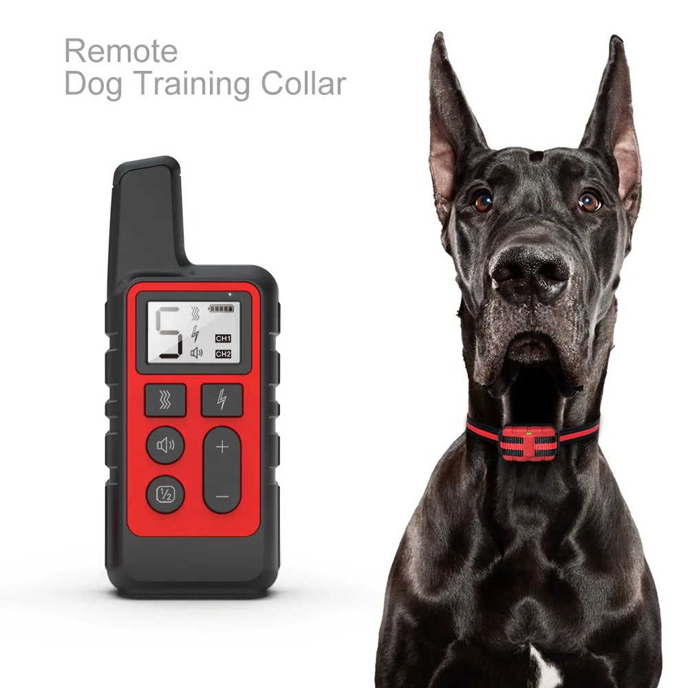 

Pedono Remote Dog Bark Electric Training Collar Rechargeable and Fully Waterproof Dog Shock Device, Black, red, orange