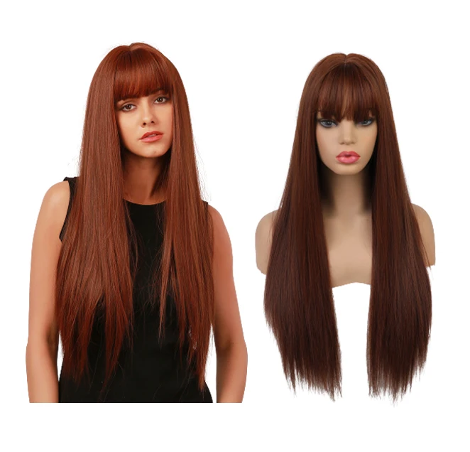 

BVR High Quality Synthetic Frontal Wigs Heat Resistant Women Wigs Wholesale Long Straight Synthetic Hair Wig