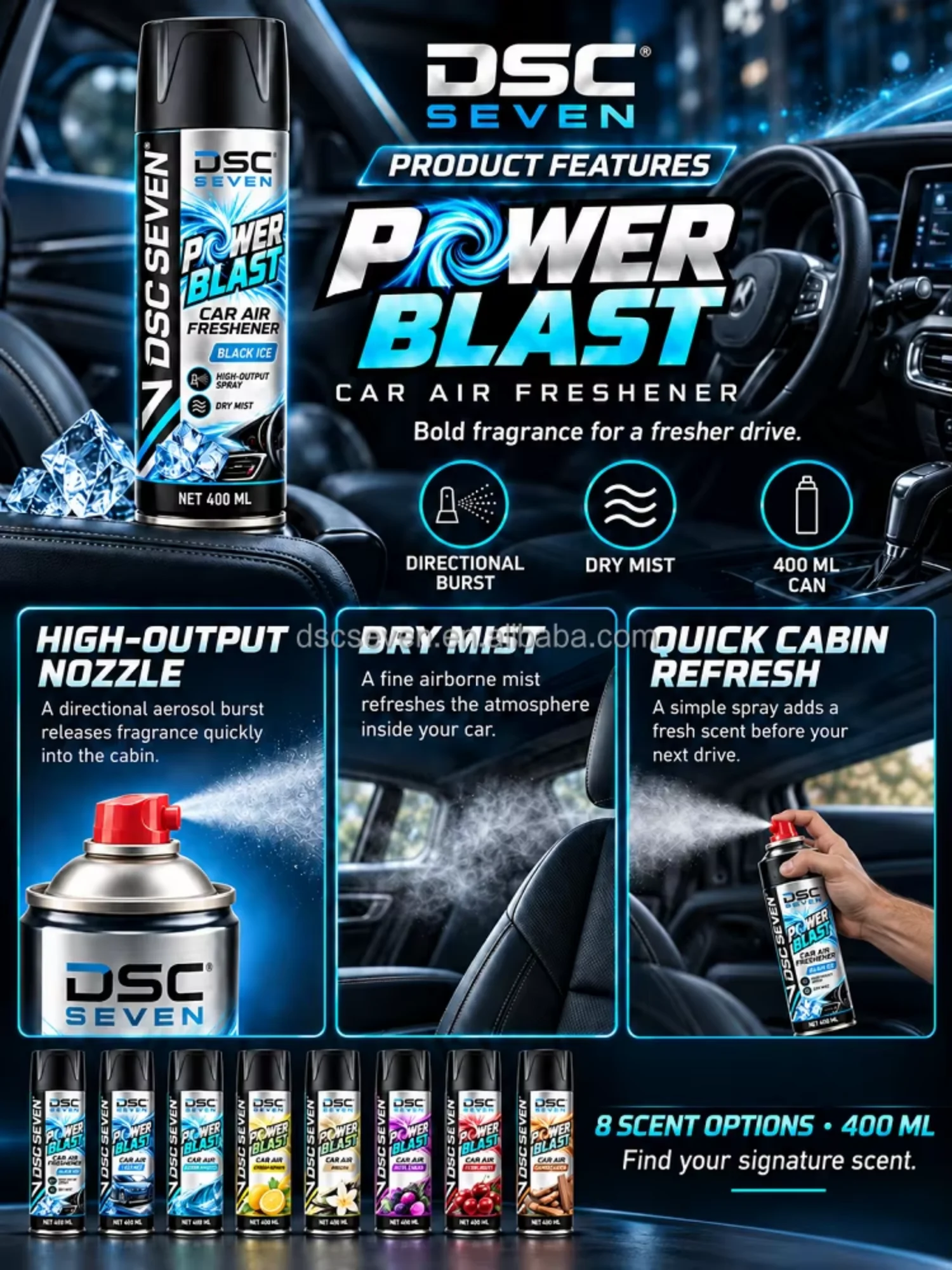 Wholesale 400ml Car Air Freshener Aerosol Spray Power Blast New Car Scent for Auto Detailing Shops and Distributors Wholesale 400ml Car Air Freshener Aerosol Spray Power Blast New Car Scent for Auto Detailing Shops and Distributors