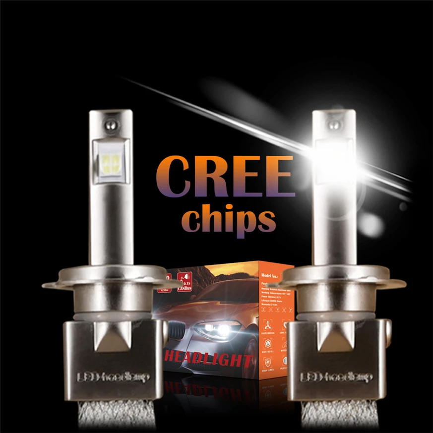 Head Light H7 Car Lamp Auto Lights Xhp70 Led Headlight Bulb With Cree For Cars H4