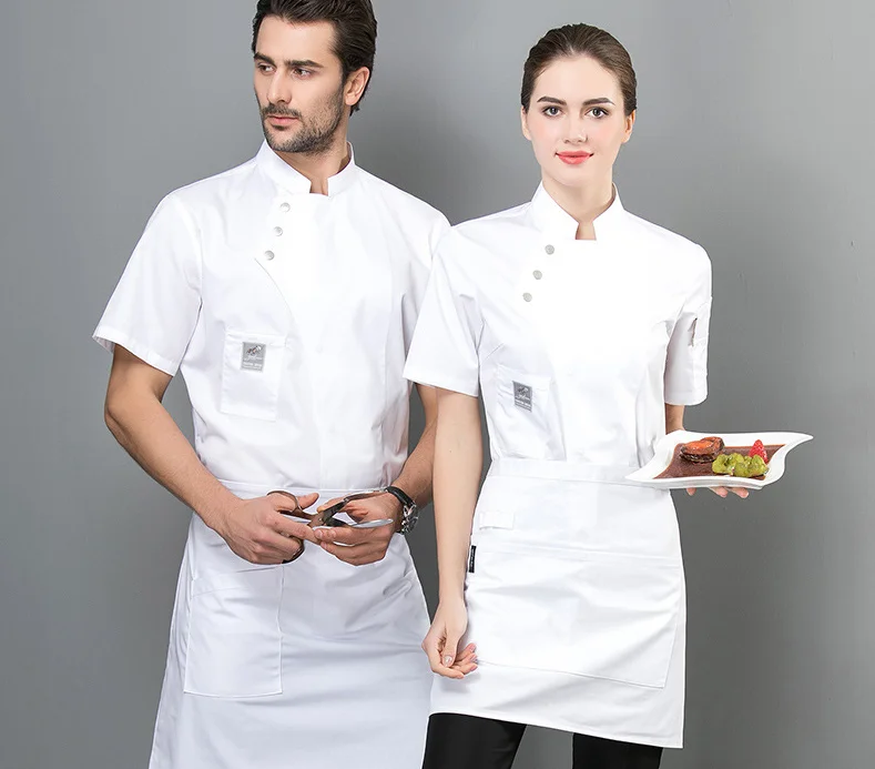 Chef Uniforms Staff For Restaurant Bar Cotton Unisex Oem Customized Jackets Logo Item Fabric
