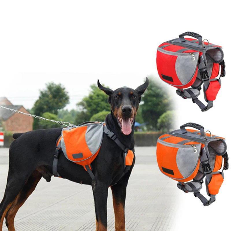 

Pet Outdoor Backpack Large Dog Reflective Adjustable Saddle Bag Harness Carrier For Traveling Hiking Camping Safety