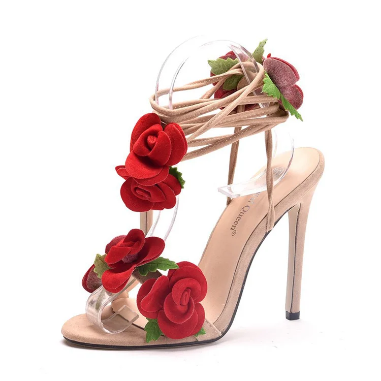 

Rose Strap Sandals Sexy Stiletto High Heel Sandals For Women Fish Mouth Open Toe High Heel Shoes