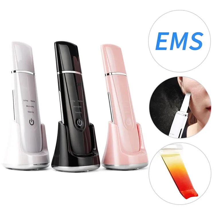

Ultrasonic skin scrubber sergical ems ultra skin scrubber with stand, White black pink /oem