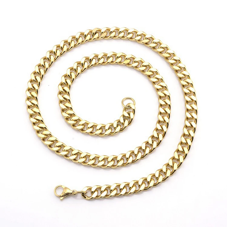 

Wholesale 8mm 14k Gold Cuban Link Chain Necklace Men