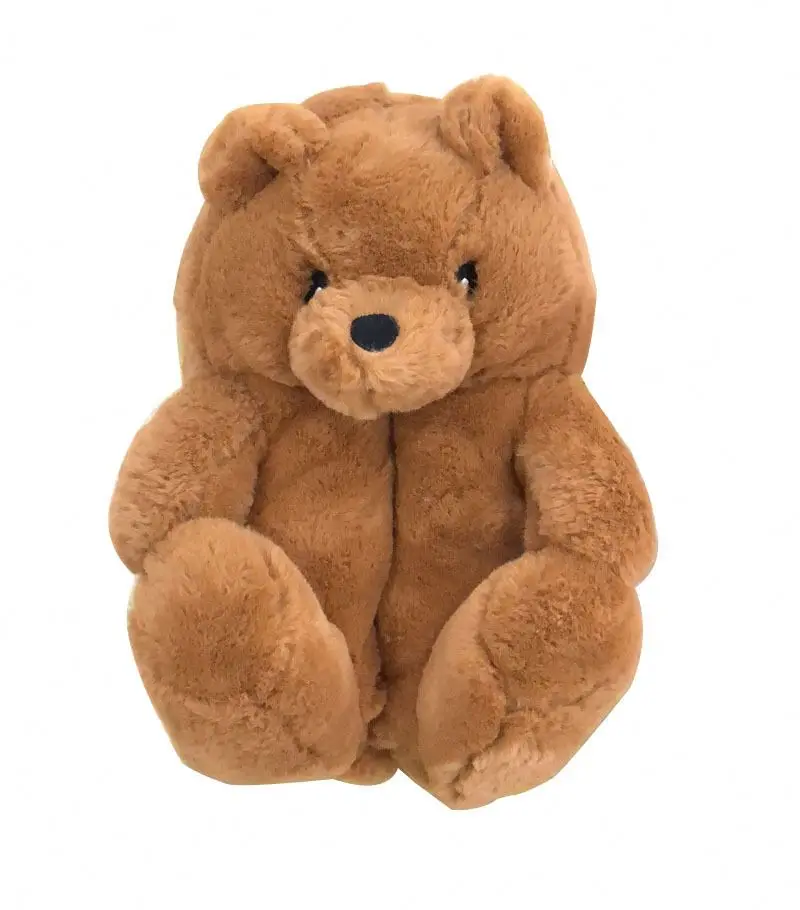 

High Quality Winter Plush fluffy toddler kids teddy bear slippers for women girls, Picture