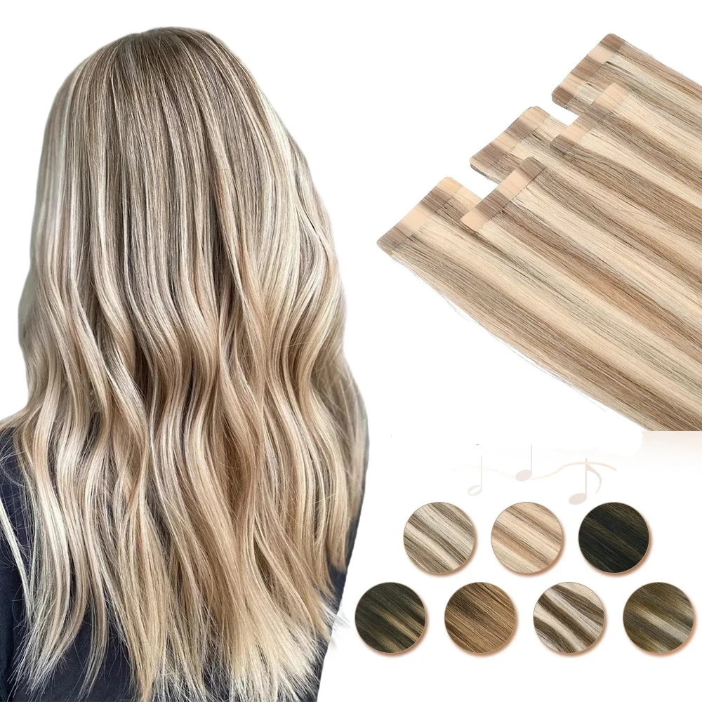 

Neitsi 100% Remy Tape in in Hair Extensions Human Hair Seamless Tape in Skin Weft Double Drawn Tape Hair Extension balayag color