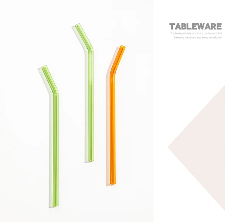 

Eco Friendly Pyrex Reusable Drinking High Borosilicate Glass Straws In Stock, Transport color or customize color