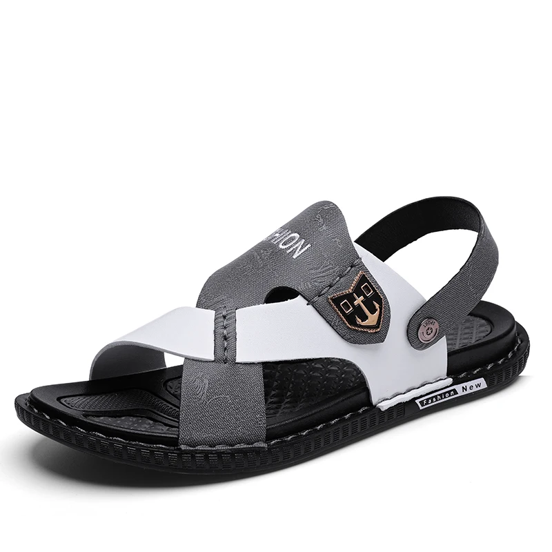 

Men Leather Casual Sandal 2022 Classic Summer Beach Shoes Soft Anti Slip Men Leather Sandals
