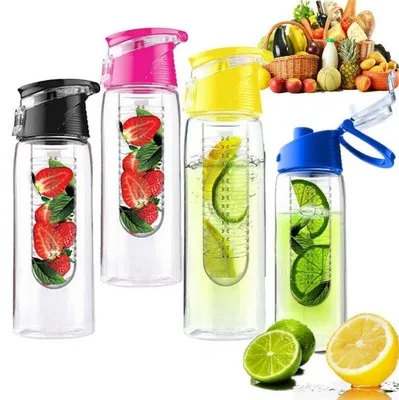 

BPA Free Lemon Juice Make Bottle Fruit Infusion Water Bottle With Fruit Infuser And Flip Lid Water Bottle Tea Infuser, Black/blue/red/green/orange/rose red/yellow