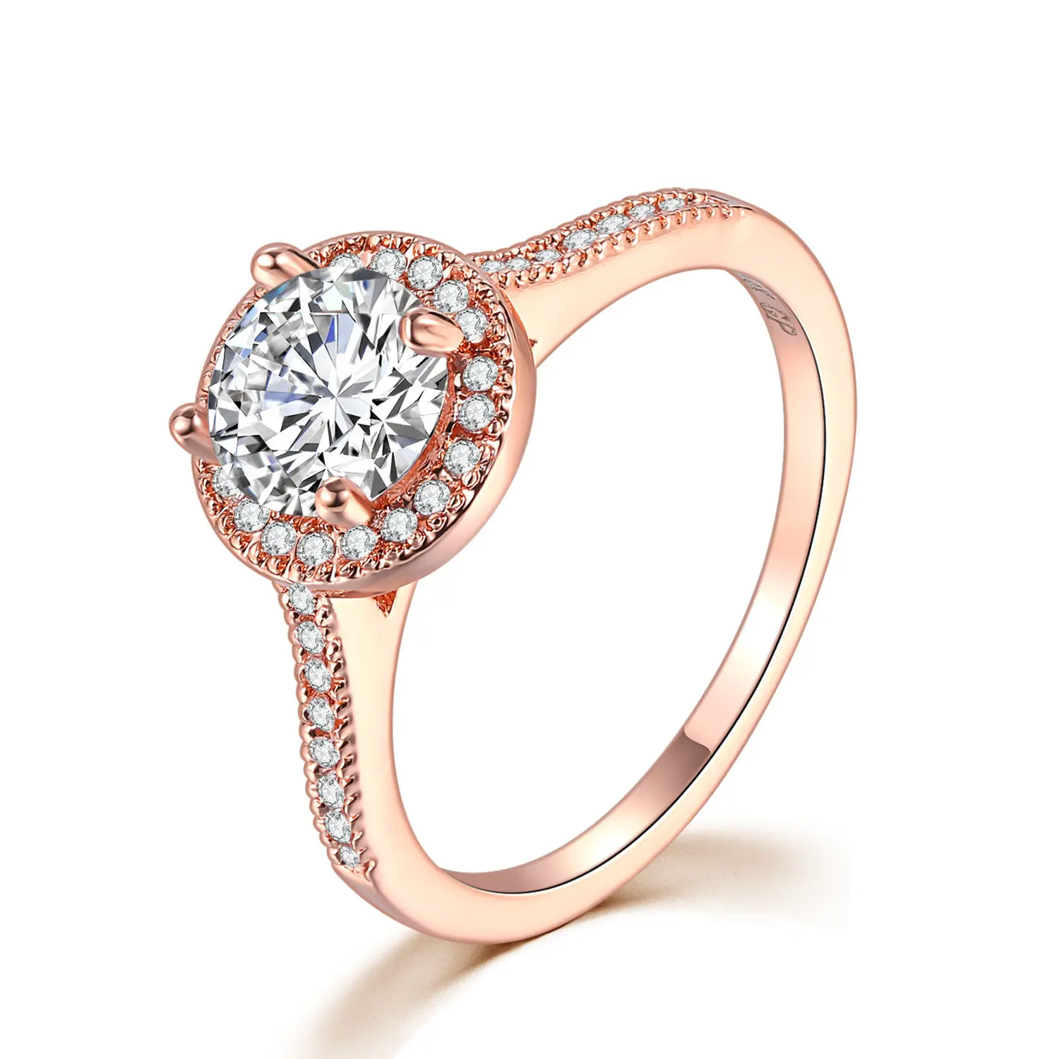 

High Quality Multicolor Adjustable Cubic Zirconia Open Ring Shiny Crystal Engagement Rings for Bridal Women