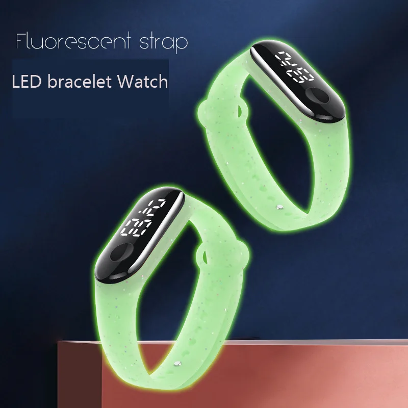 

wholesaler Children FANTASY Fashion Green silica gel watch kids lovely unicorn printing LED luminous wrist watches