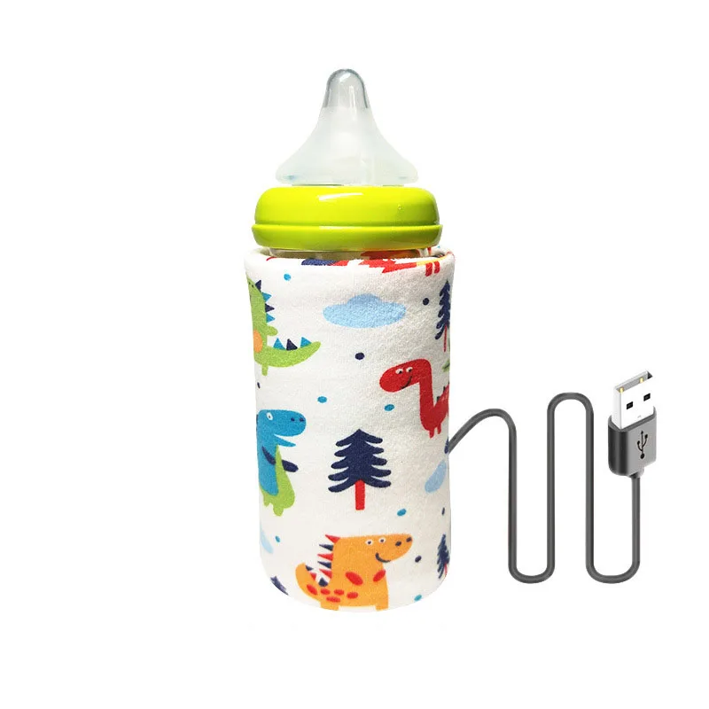 

Cute Cartoon Pattern Bottle Cover 16 Colors Travel Stroller Bag USB Milk Water Warmer Insulated Bag Baby Nursing Bottle Heater, As picture