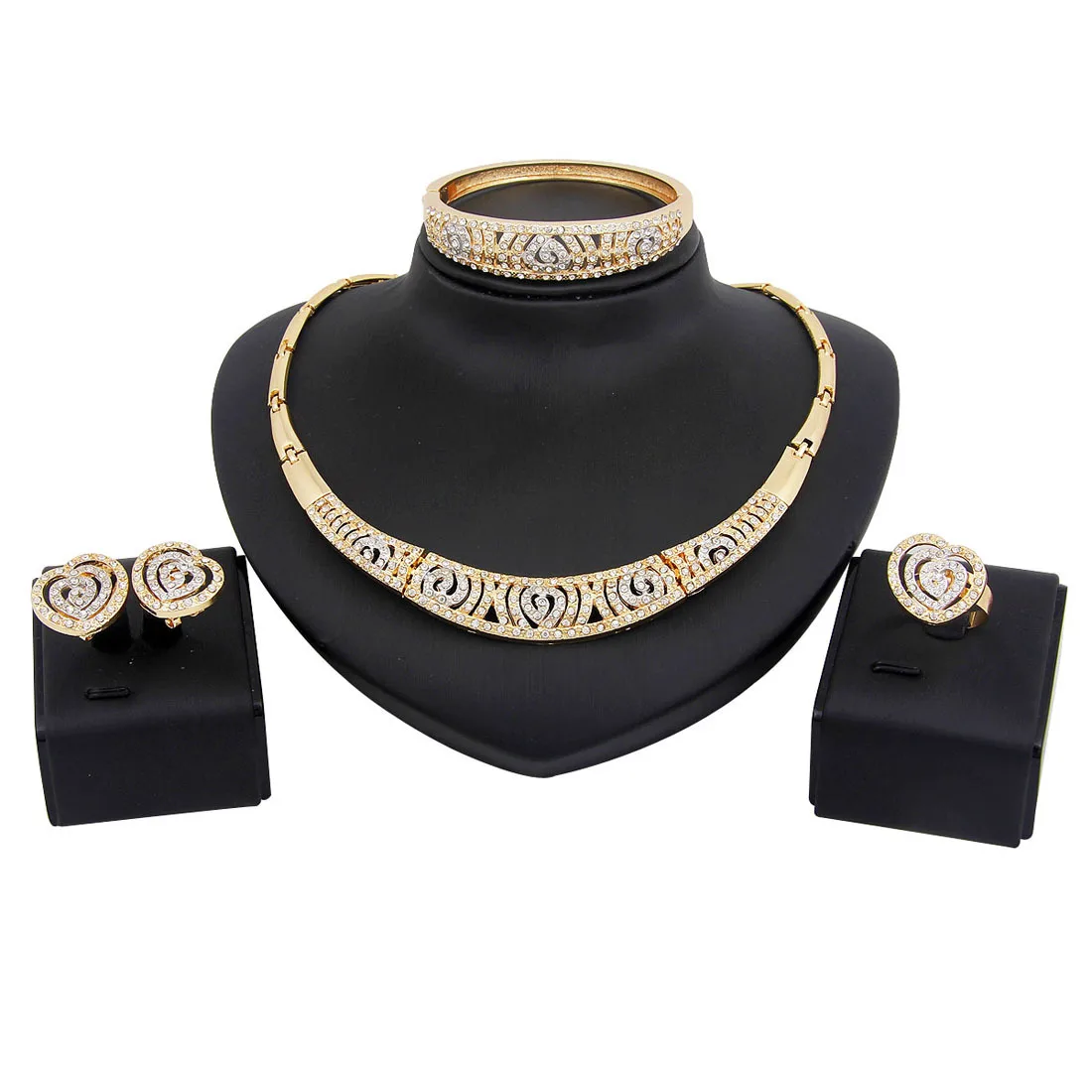 

heart i love you western customized four matching rhinestone jewelry sets, Picture