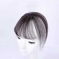 

360 degrees no dead Angle Popular fashion girl style Imported BB drop shaped clipall hand-knit mesh human hair Thin on air bangs