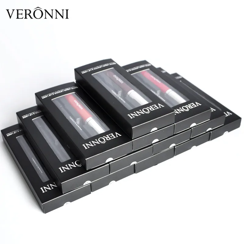 

VERONNI Wholesale 2 in 1 matte liquid lipstick with lipliner Long Lasting Lipgloss Nude Make-Up Batom Lip Liner Velvet Lip Stick