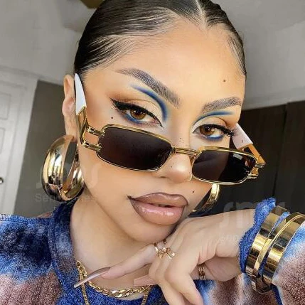 

Ins Popular Fashion Small Rectangle Women Sunglasses Luxury Brand Designer Vintage Eyeglasses Punk Men Sun Glasses Shades UV400