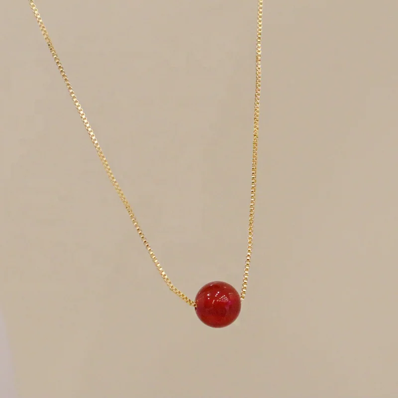 

Natural Stone Carnelian Necklace Jewelry Accessories For Women Wholesale, Red