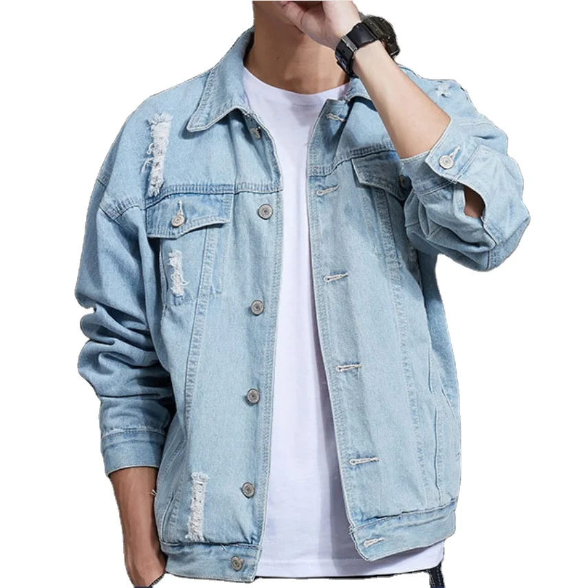 

JUSTNEW custom logo print casual streetwear riding Coats denim jeans mens jackets denim jacket
